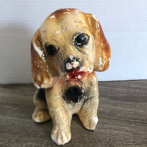 Vtg Carnival Chalkware Dog Statue - Picture 2 of 16